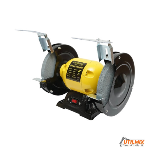 Polizor de banc 400W, 220V disc abraziv 200x20x16mm, viteza rotatie 2950rpm Crownman