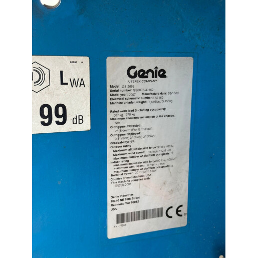 Nacela Diesel Genie GS-2668 RT tip foarfeca pentru teren accidentat - 10m - 2007 scissor lift
