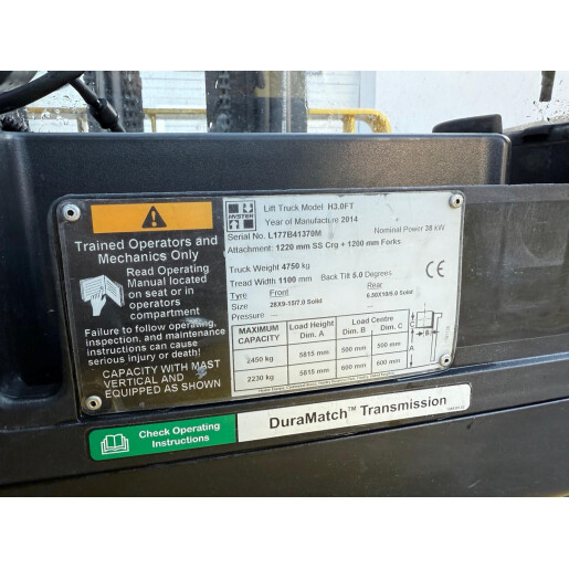 Stivuitor Hyster Model H 3.0 FT - GPL - 3T - 2014 
