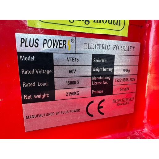 Stivuitor  Electric PLUS POVER VTE15 - 1.5T - 2024 