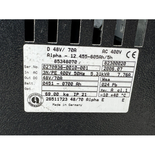 Statie incarcare BAE Alpha-E 48V/70A