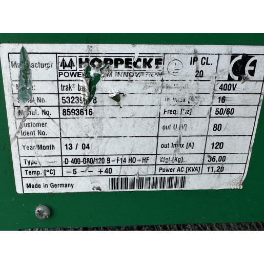 Statie incarcare Hoppecke trak basik 80V/120A