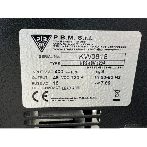 Statie incarcare PBM HF9 48V/120A