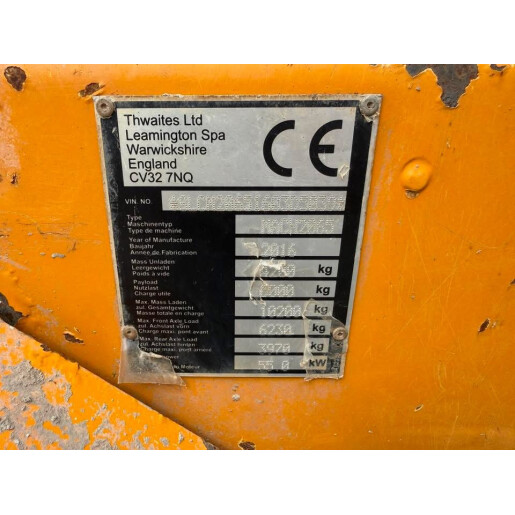 Dumper Thwaites MACH2065 - 6T - 4x4 - 2016