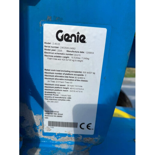 Nacela articulata Genie Z-45/25 Diesel + Electric 