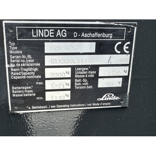 Stivuitor electric LINDE E20-02 - 2T - 2000