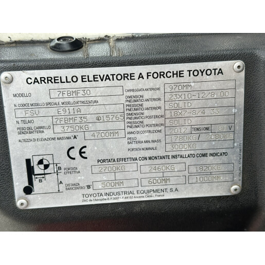 Stivuitor Electric TOYOTA  - 3T -  2012