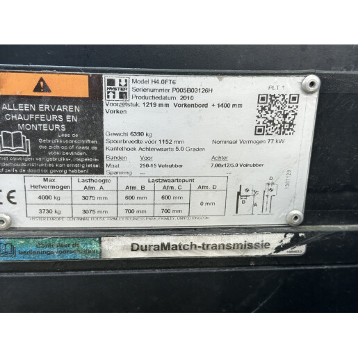 Stivuitor Hyster Model H4.0 FT - GPL - 4T - 2010 