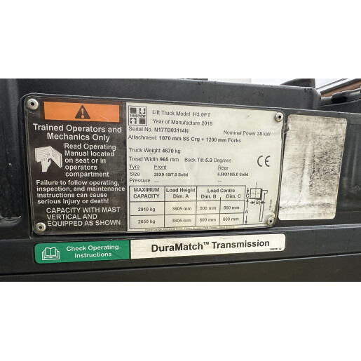 Stivuitor Hyster Model H3.0FT - GPL - 3T - 2015 