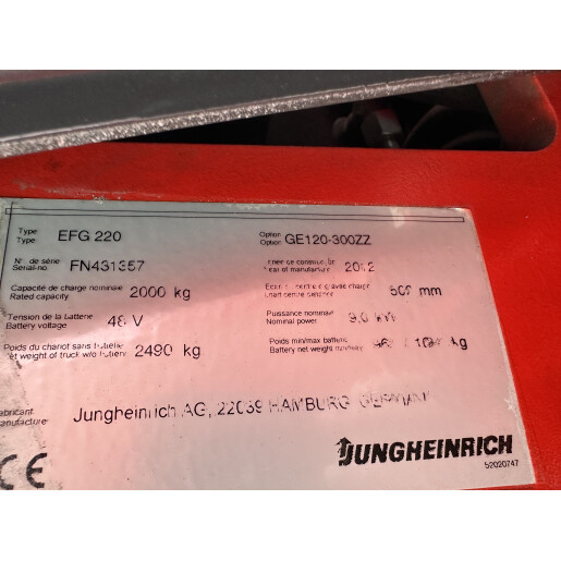 Stivuitor electric JUNGHEINRICH EFG 220  - 2T - 2012 