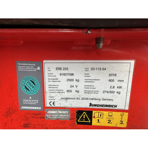 Liza electrica JUNGHEINRICH ERE 225 - 2.5T - 2016 