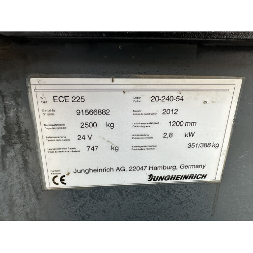 Liza electrica Jungheinrich ECE 225  - 2.5T - 2012 