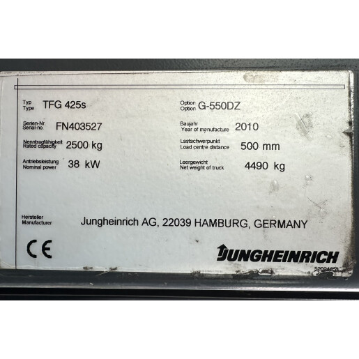 Motostivuitor Jungheinrich TFG 425S - GPL - 2.5T - 2010