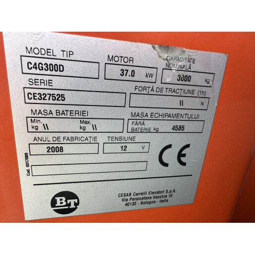Stivuitor BT C4G300D - GPL - 3T - 2008 