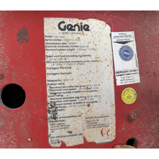 Nacela Electrica Genie GS-1932 tip foarfeca - 8m - 2011