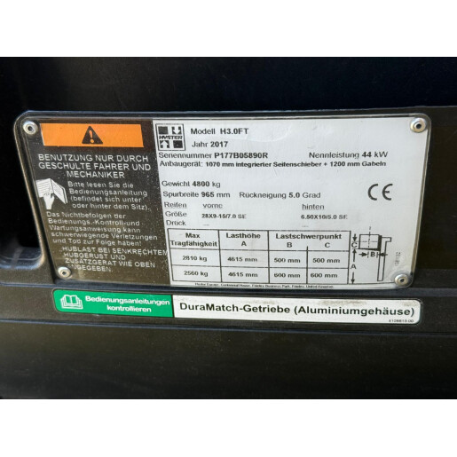 Stivuitor Hyster Model H3.0 FT - GPL - 3T - 2013