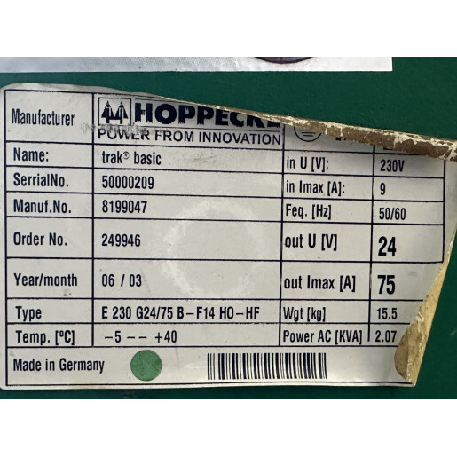 Statie incarcare Hoppecke trak basic 24V/75A