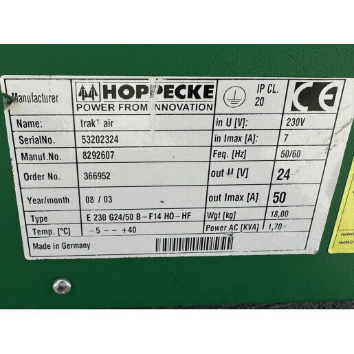 Statie incarcare Hoppecke trak air  24/50A