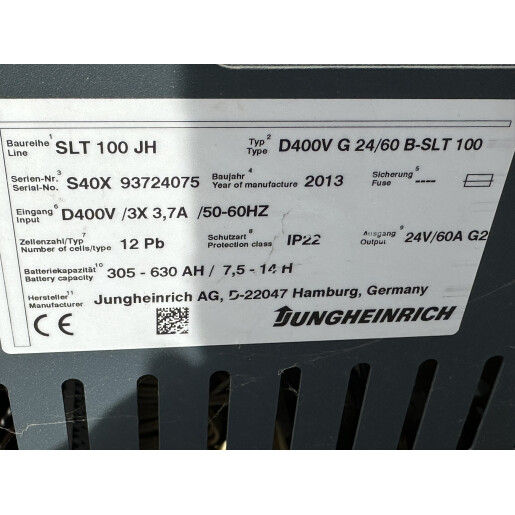 Statie incarcare Jungheinrich SLT100 24V/60A